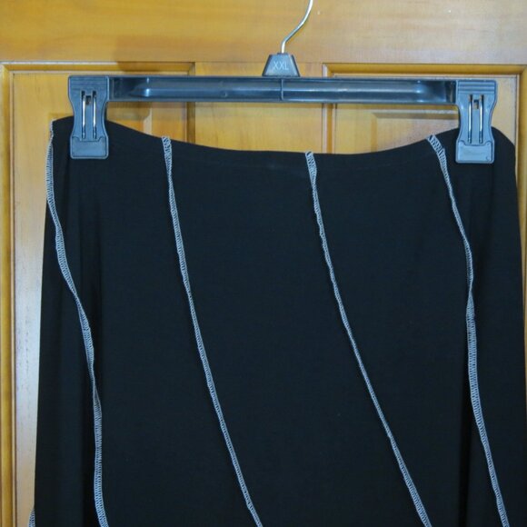 Joseph Ribkoff Black Bias Cut High Low Knit Skirt Size 10 - Picture 2 of 8